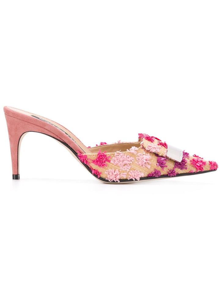 Sergio Rossi Sr1 Floral Appliqués Mules - Neutrals
