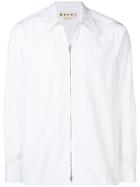 Marni Pinstripe Zipped Shirt Jacket - White