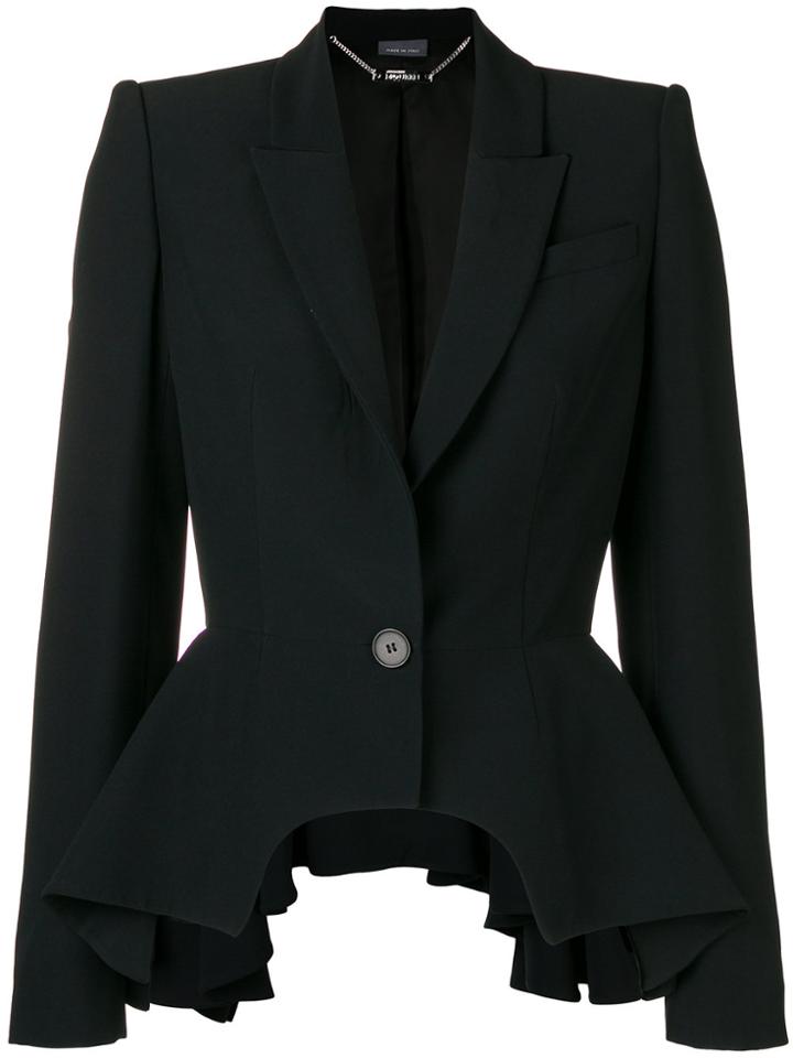 Alexander Mcqueen Peplum Detail Blazer - Black