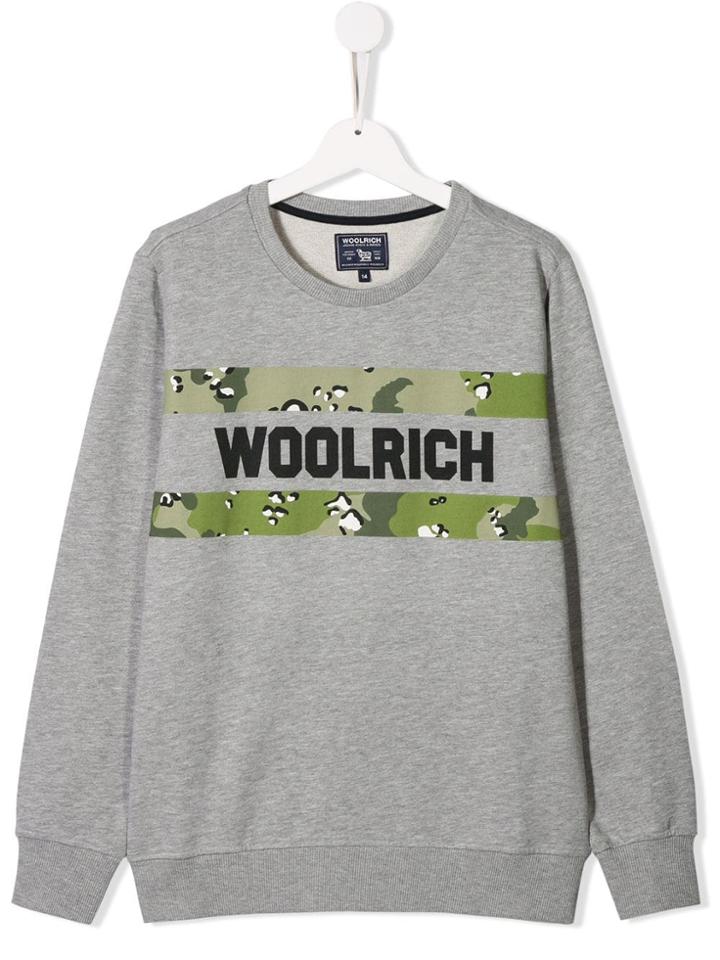 Woolrich Kids Teen Logo Print Sweater - Grey