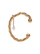 Jw Anderson Gold Twisted Pearl Bangle