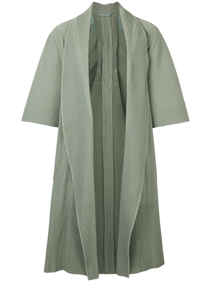 Homme Plissé Issey Miyake Wide-sleeved Coat - Green