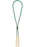 Rosantica Beaded Tassel Necklace - Green