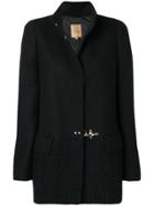 Fay Buckle Knit Coat - Black