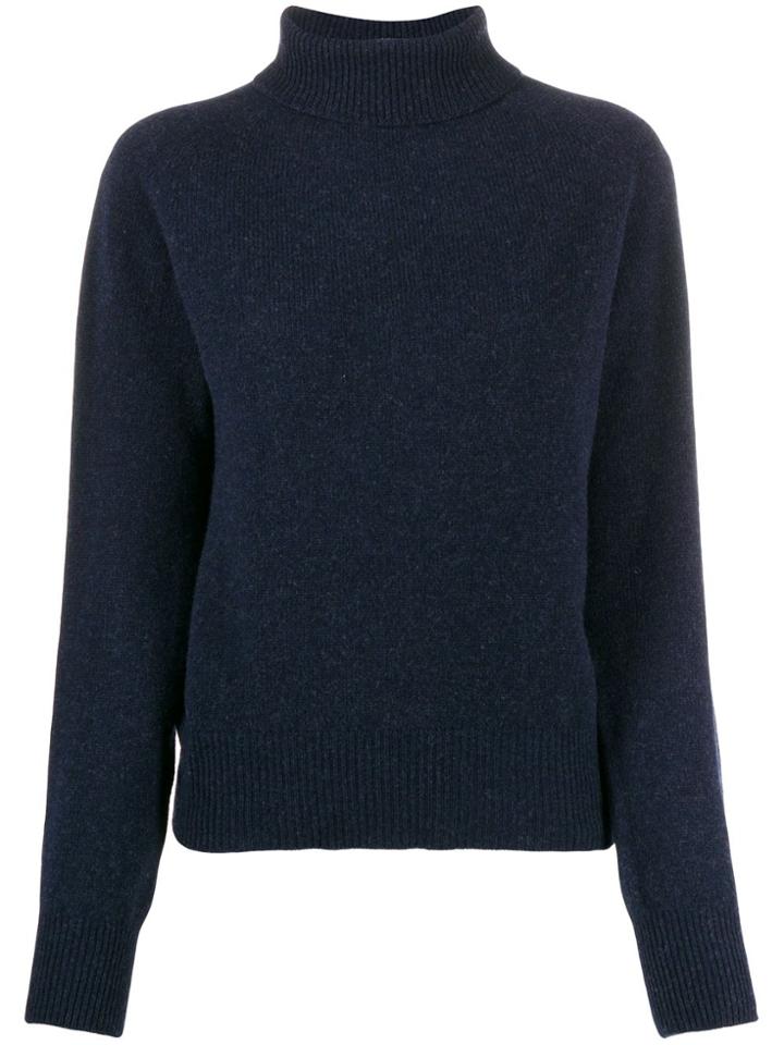 Ymc Rollneck Knit Sweater - Blue