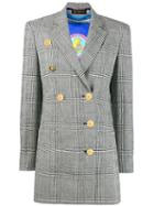 Versace Double-breasted Check Blazer - Black