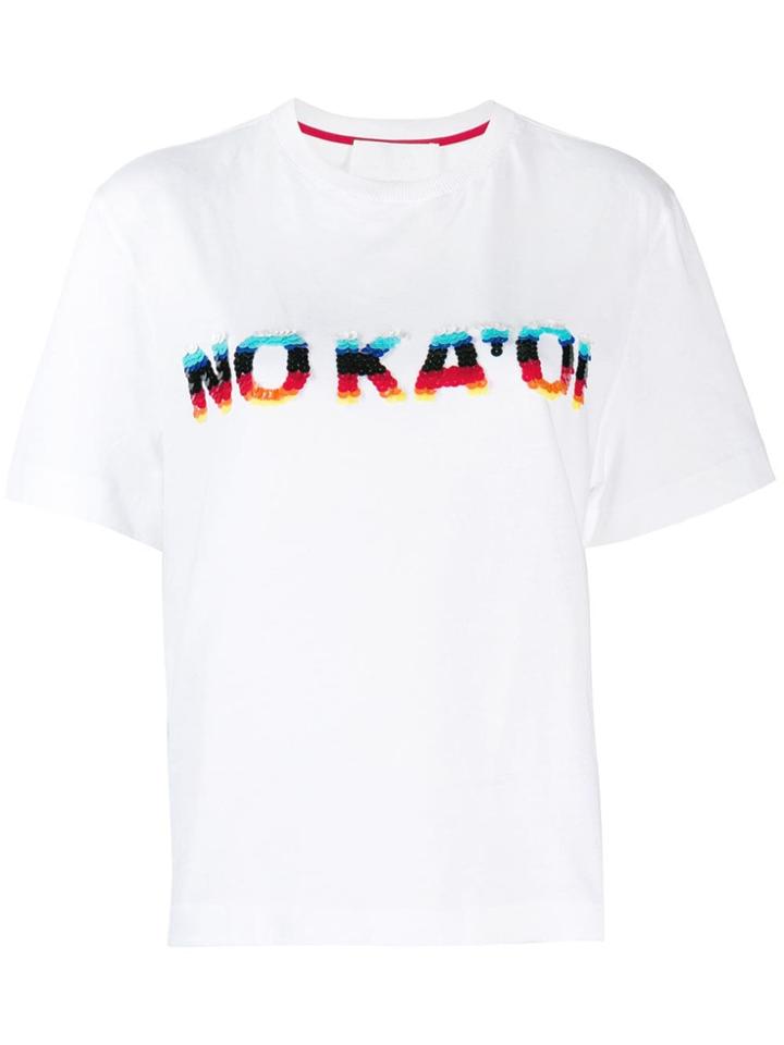 No Ka' Oi Sequin Logo T-shirt - White