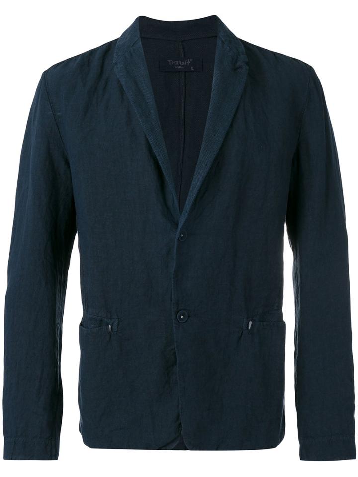 Transit - Buttoned Blazer - Men - Linen/flax - Xl, Blue, Linen/flax
