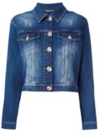 Philipp Plein Crystal Embellished Denim Jacket, Women's, Size: Small, Blue, Cotton/spandex/elastane