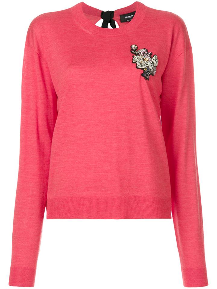 Rochas Embellished Sweatshirt - Red