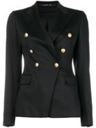 Tagliatore Fitted Waist Tailored Jacket - Black