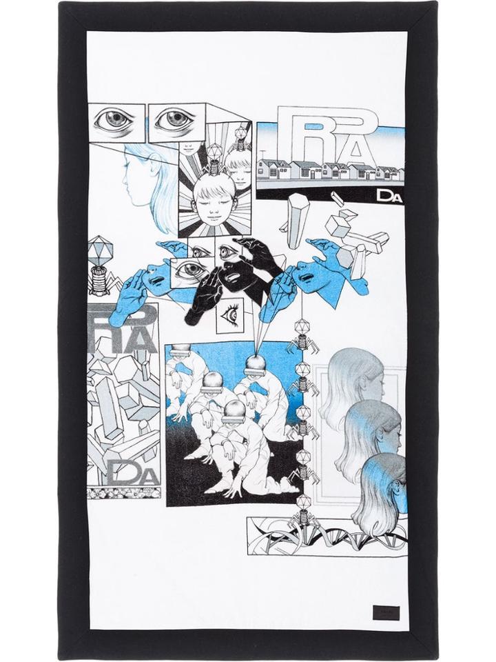 Prada Printed Beach Towel - White