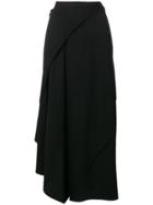 Yohji Yamamoto Long Draped Layers Skirt - Black