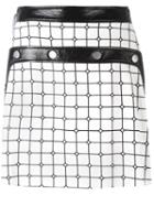 Courrèges Plaid A-line Skirt, Women's, Size: 40, Black, Cupro/viscose/cotton/polyurethane