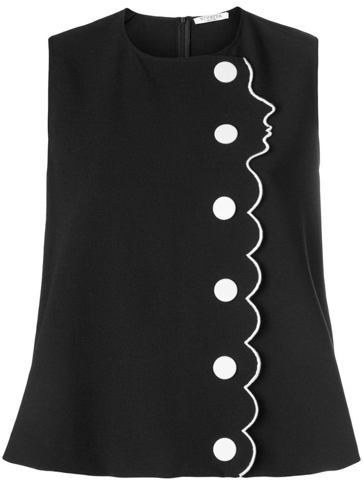 Vivetta Embroidered Face Blouse - Nude & Neutrals