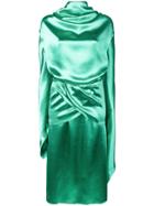 Christopher Kane Crinkle Satin Drape Dress - Green