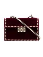 Valentino Bordeaux Red No Limit Small Velvet Shoulder Bag
