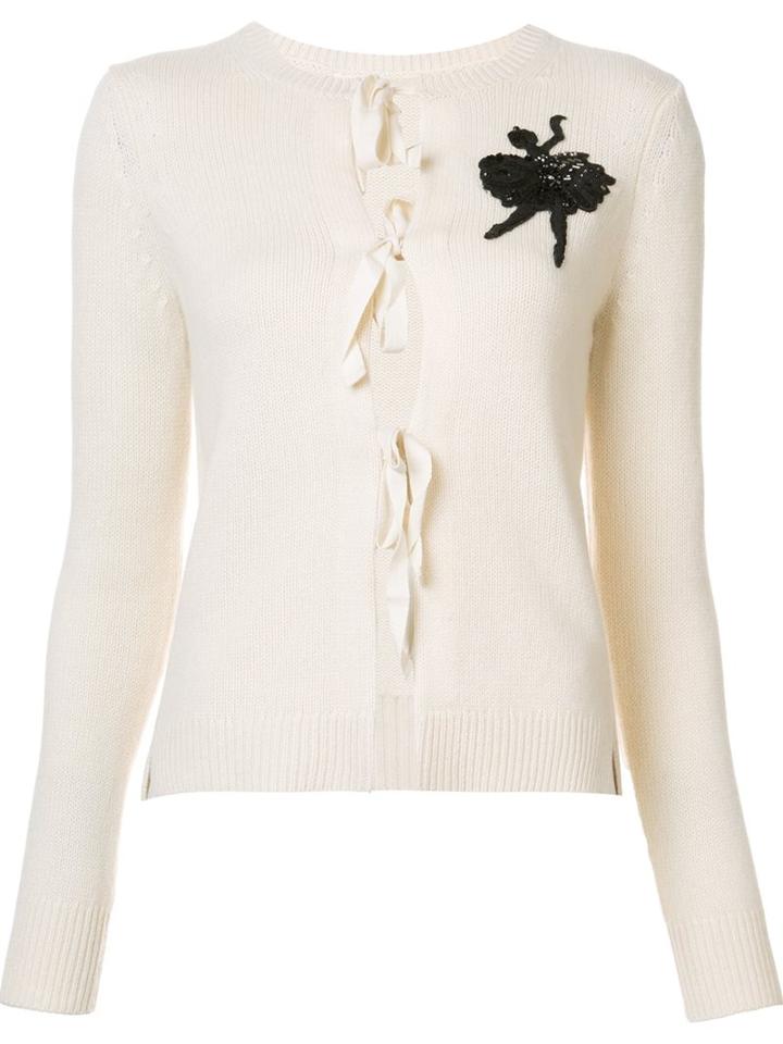Marc Jacobs Sequinned Ballerina Cardigan, Women's, Size: Large, White, Cashmere