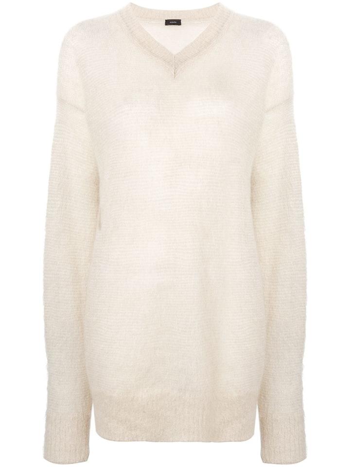 Joseph V-neck Jumper - White