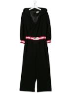 Elisabetta Franchi La Mia Bambina Teen Hooded Jumpsuit - Black