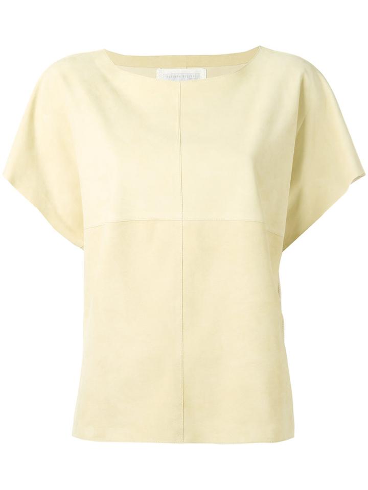 Fabiana Filippi Panelled Top, Women's, Size: Small, Nude/neutrals, Goat Suede/cotton