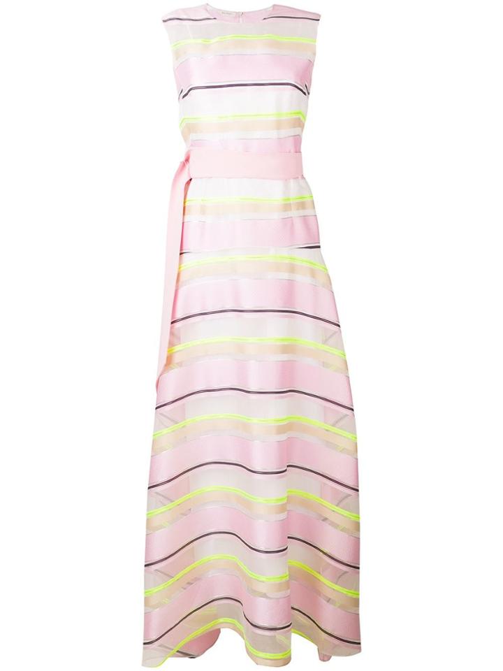 Delpozo Full Striped Gown - Pink