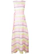 Delpozo Full Striped Gown - Pink