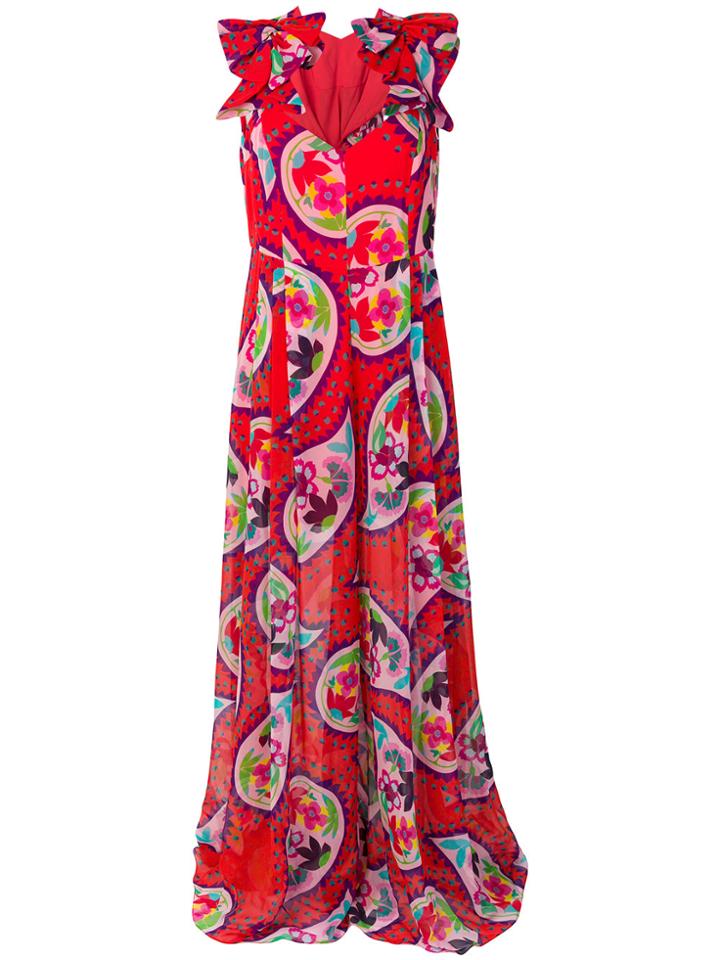 Delpozo Floral Flared Maxi Dress