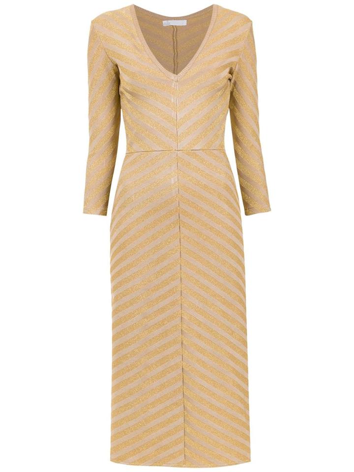 Nk Striped Midi Dress - Yellow & Orange