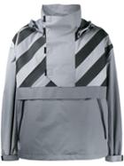 Moncler X Off-white 'donville' Jacket, Men's, Size: 3, Grey, Polyamide/polyester/polyurethane/pvc