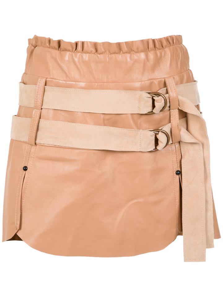 Andrea Bogosian Belted Leather Skirt - Unavailable