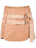 Andrea Bogosian Belted Leather Skirt - Unavailable