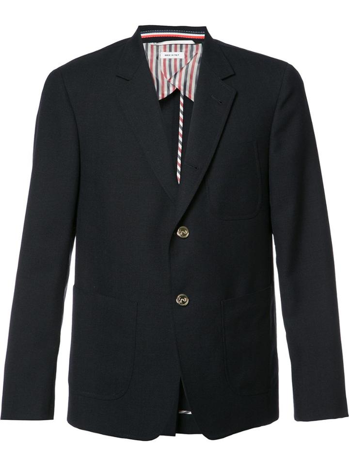 Thom Browne Button Blazer - Blue