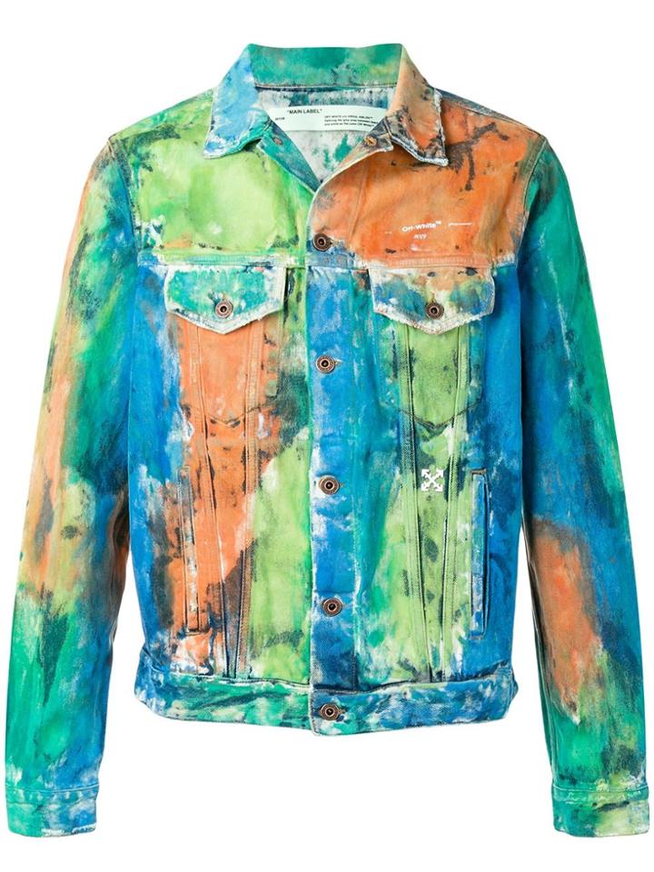 Off-white Painted Denim Jacket - Blue