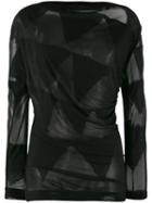 Vivienne Westwood Anglomania - Sheer Bunting Blouse - Women - Polyester/viscose - S, Black, Polyester/viscose