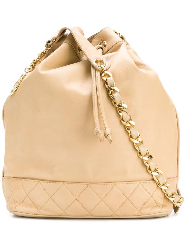 Chanel Pre-owned Cc Drawstring Shoulder Bag - Neutrals