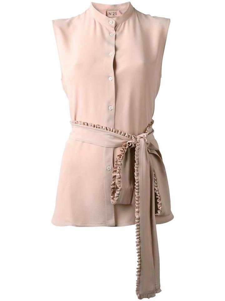 No21 Sleeveless Shirt, Women's, Size: 42, Nude/neutrals, Silk/acetate