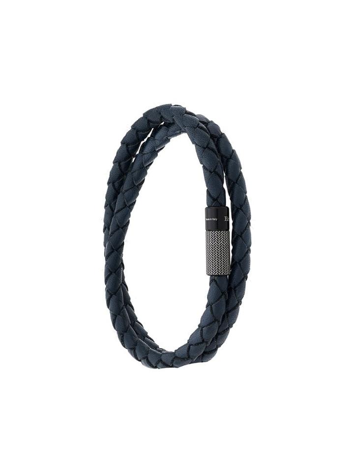 Ermenegildo Zegna Double-wrapped Braided Bracelet - Blue