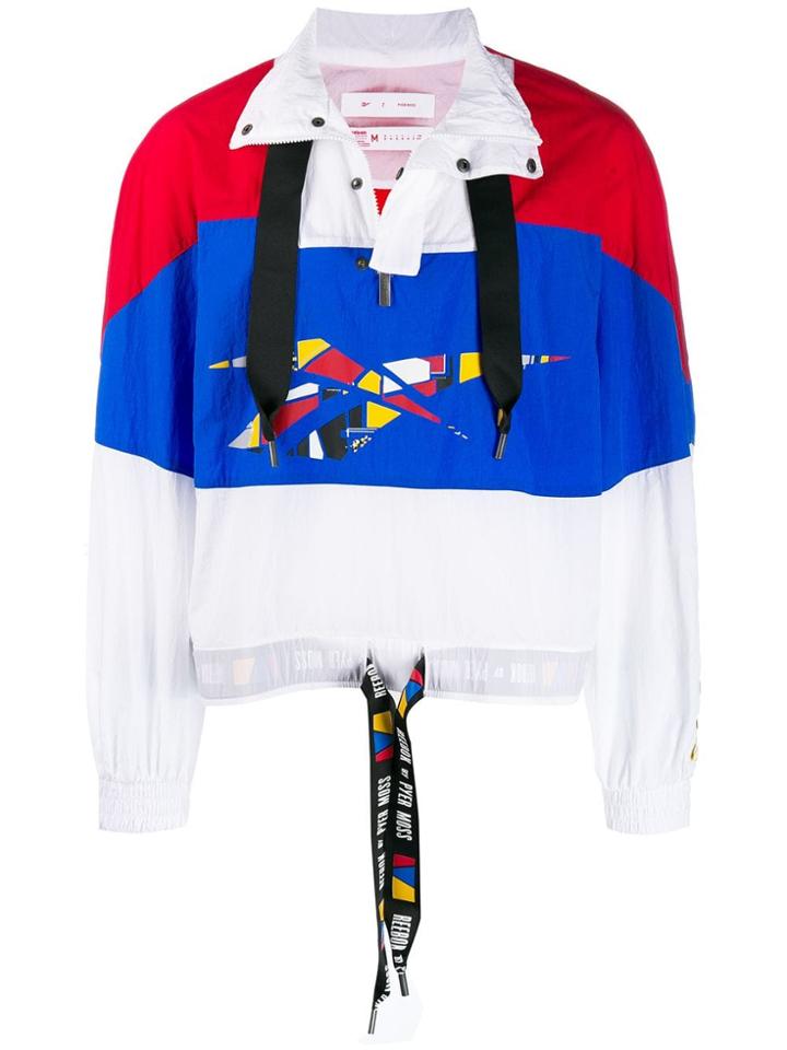 Reebok Striped Henley Sports Jacket - White