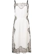 Fleur Du Mal 'rose' Slip Dress, Women's, Size: Large, Red, Silk