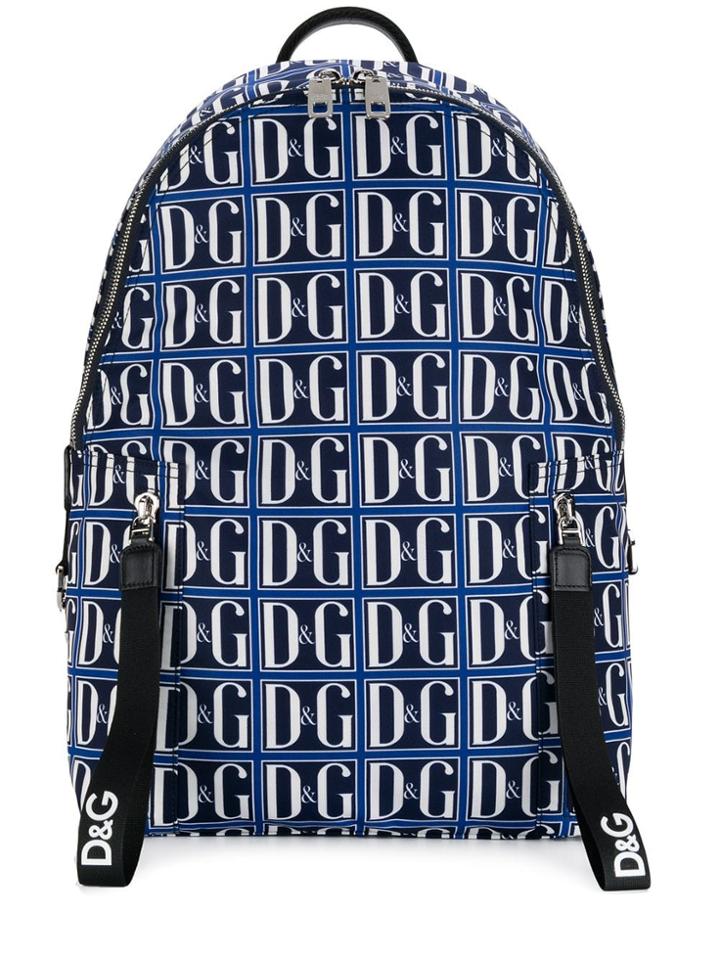 Dolce & Gabbana Blue Logo Backpack
