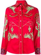 Jessie Western Wagon Wheel Print Shirt - Red