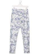 Monnalisa Teen Floral Fitted Leggings - White