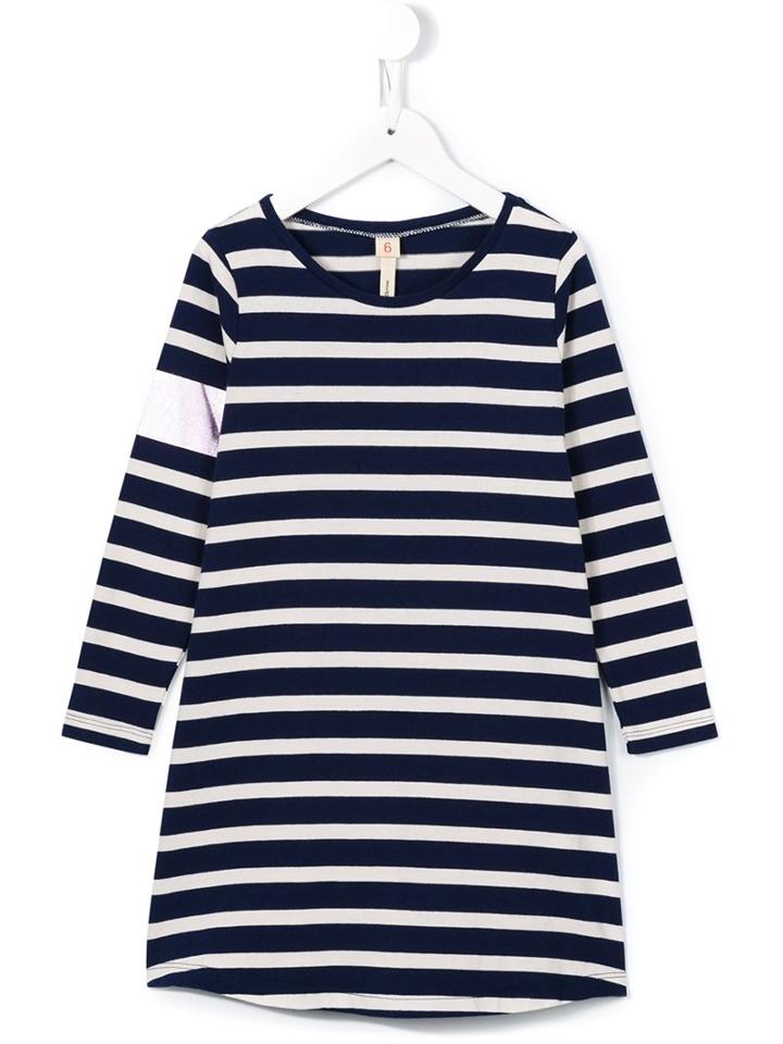 Bellerose Kids Striped Metallic Panel Dress, Girl's, Size: 6 Yrs, Blue