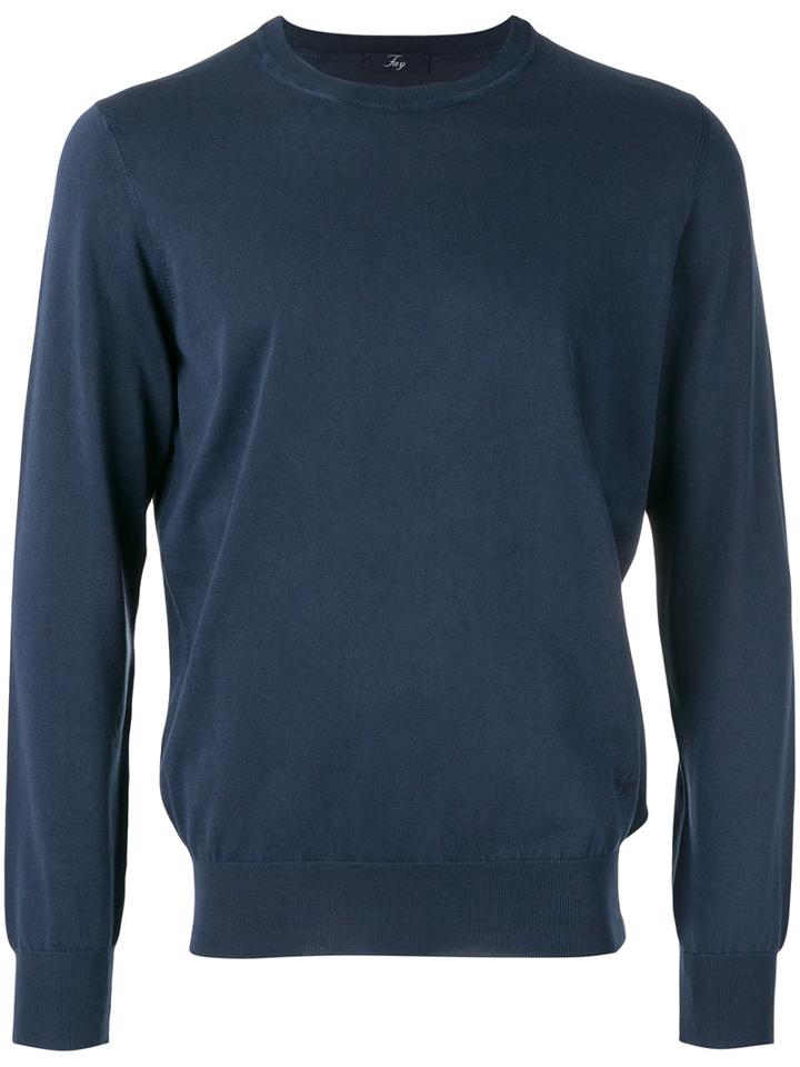 Fay - Crew Neck Jumper - Men - Cotton - 52, Blue, Cotton