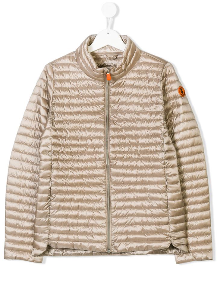 Save The Duck Kids Zipped Padded Coat - Nude & Neutrals