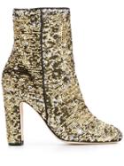 Paris Texas Sequin-embellished Ankle Boots - Gold