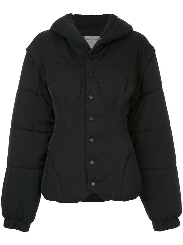 Yohji Yamamoto Vintage Fitted Puffer Coat - Black