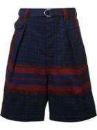 Sacai Printed Shorts, Men's, Size: 1, Blue, Cotton