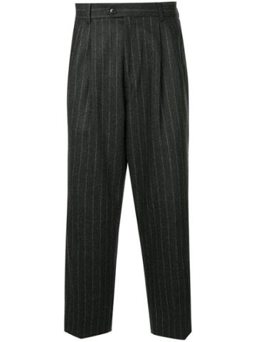 Sartorial Monk Striped Trousers - Grey